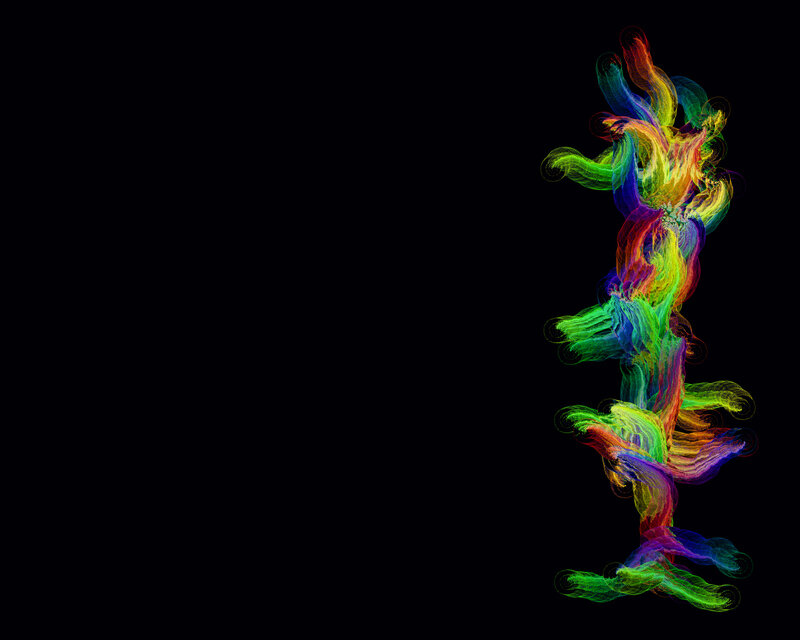 Colorful Abstract Form — Green, Dynamic, Smoke