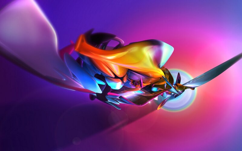 Colorful Abstract Form — Purple