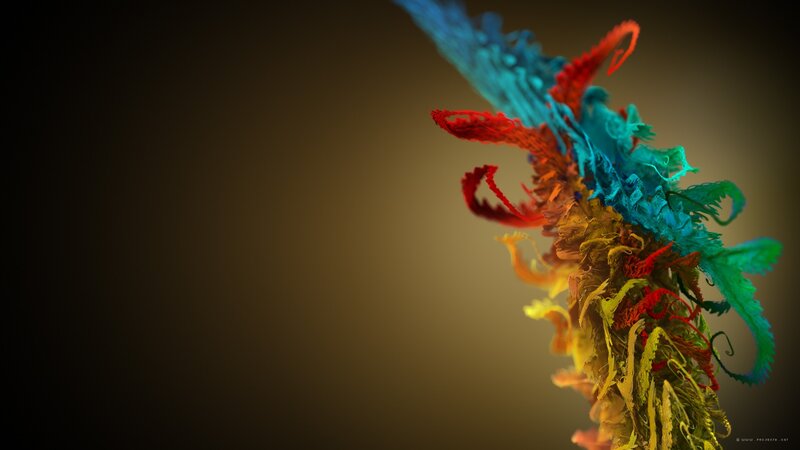 Colorful Abstract Form — Red, Dramatic, Digital Art