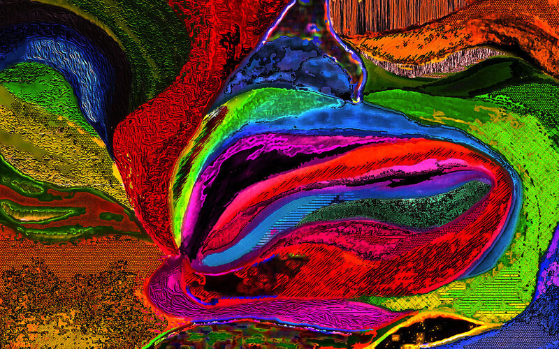 Colorful Abstract Form — Red