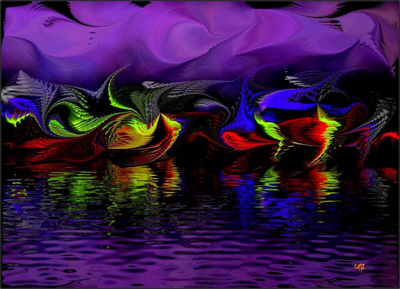 Colorful Abstract Forms — Purple, Dramatic