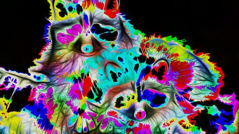 Colorful Abstract Fractal — Cyan