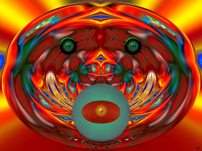 colorful abstract fractal face