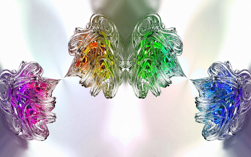 Colorful abstract fractal forms
