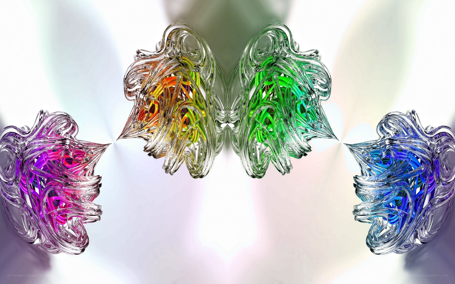 Colorful abstract fractal forms