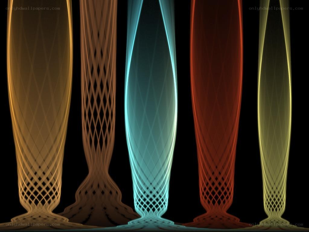 Colorful abstract fractal forms