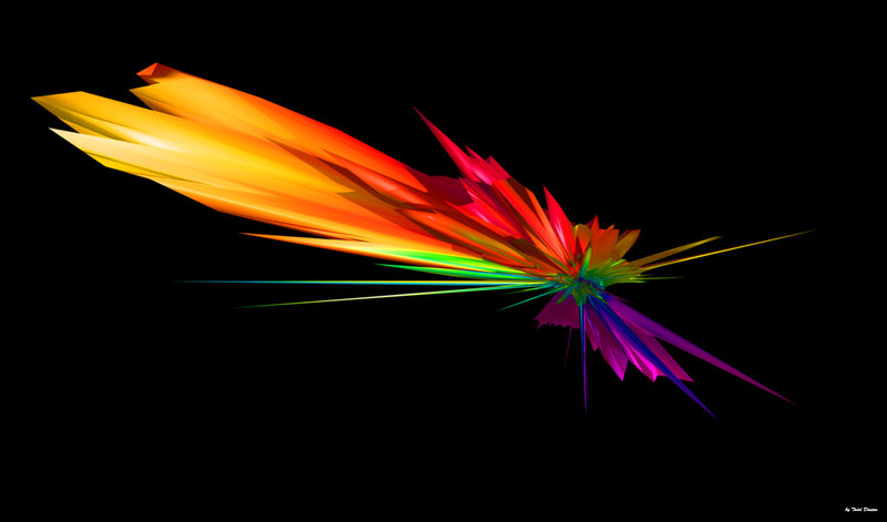 Colorful Abstract Fractal — Yellow, Dynamic