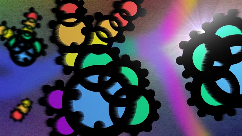 colorful abstract gear shapes