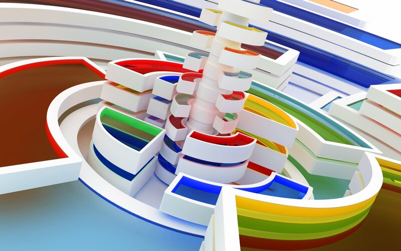 Colorful abstract geometric structure