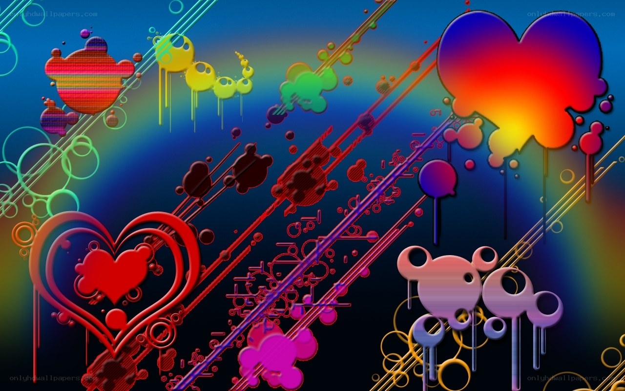 colorful abstract heart art