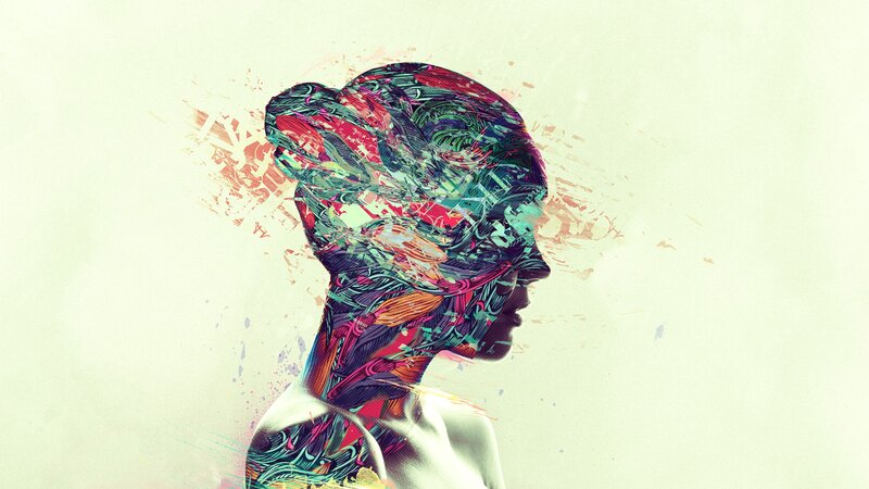 colorful abstract human silhouette