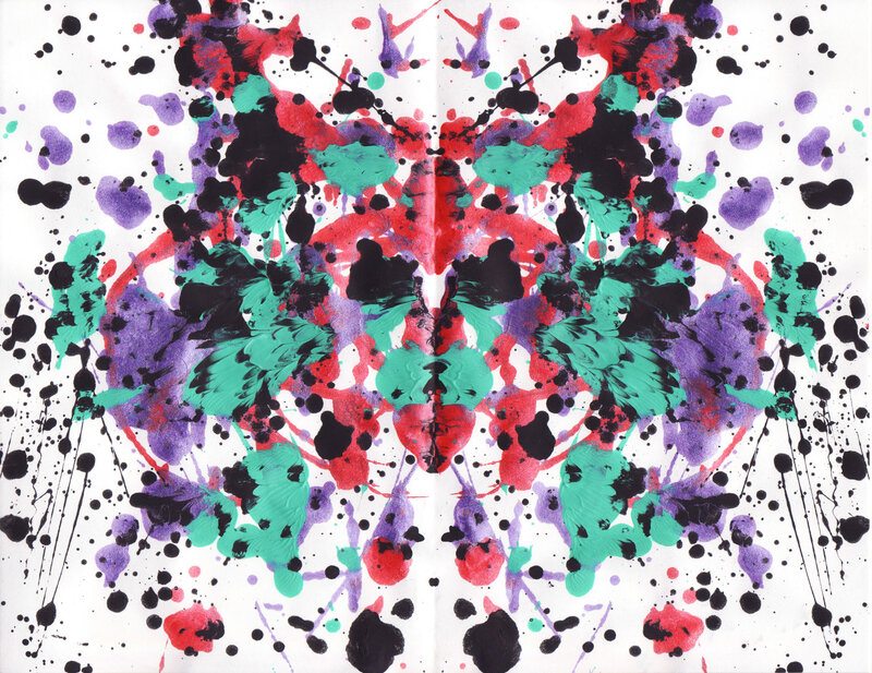 Colorful abstract inkblot