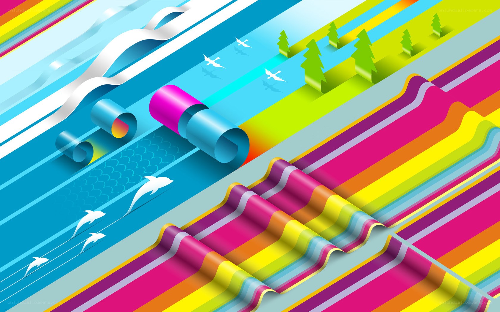 Colorful abstract landscape