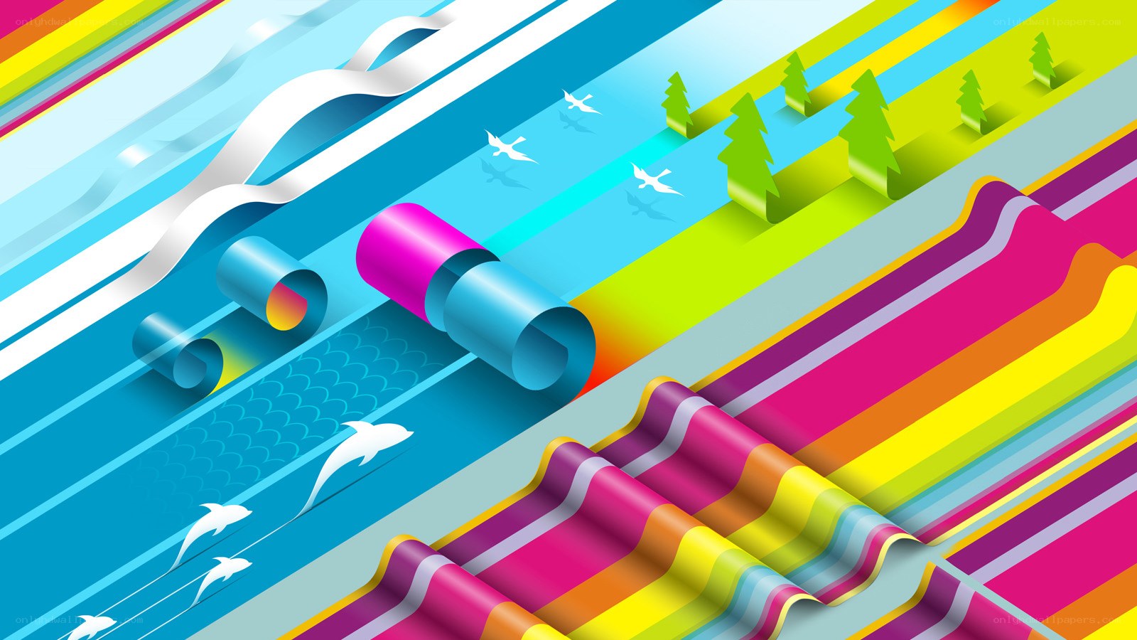 Colorful abstract landscape