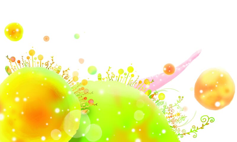 Colorful Abstract Landscape — Yellow, Playful