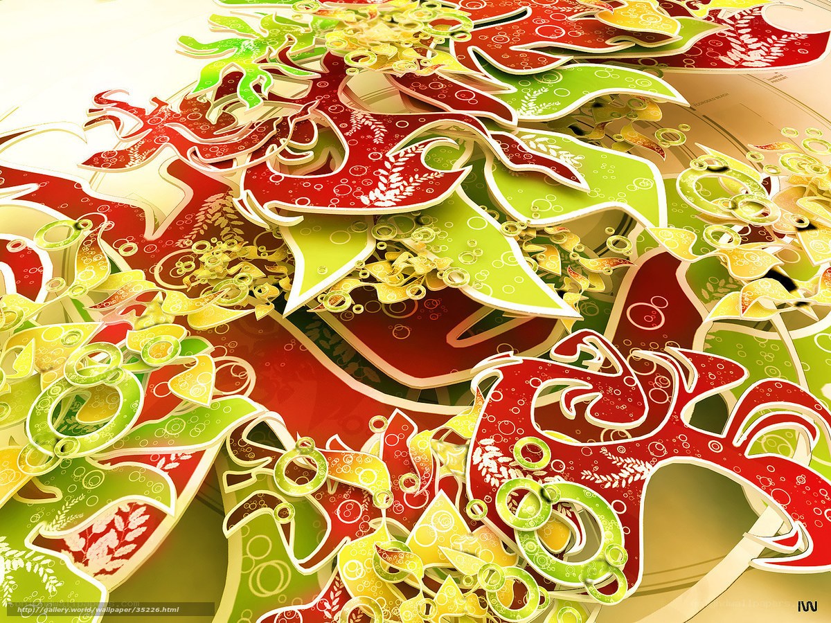 Colorful abstract leaf design