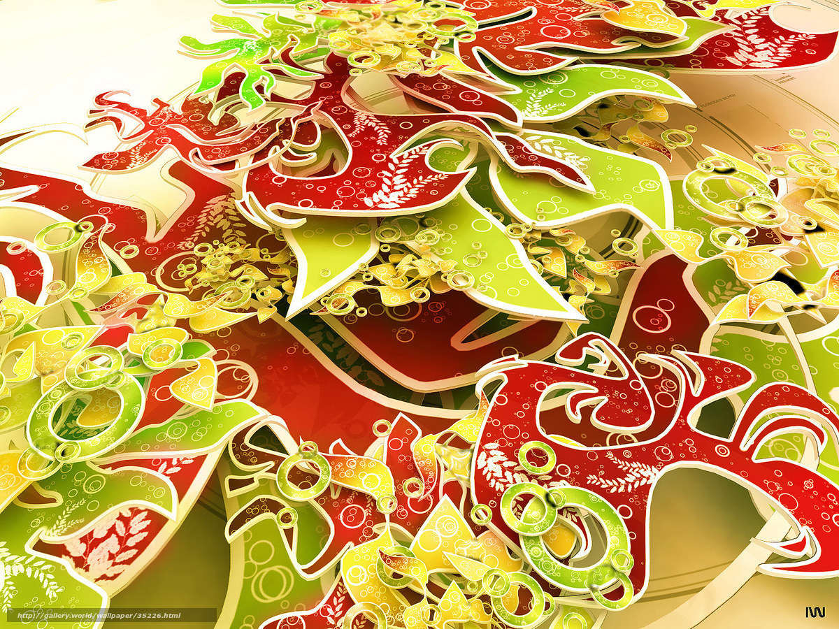 Colorful abstract leaf design