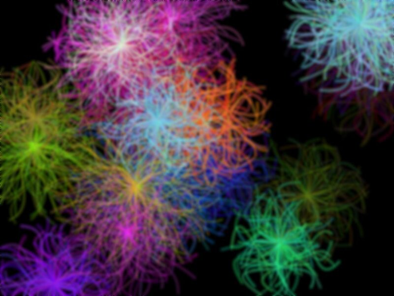 colorful abstract light bursts