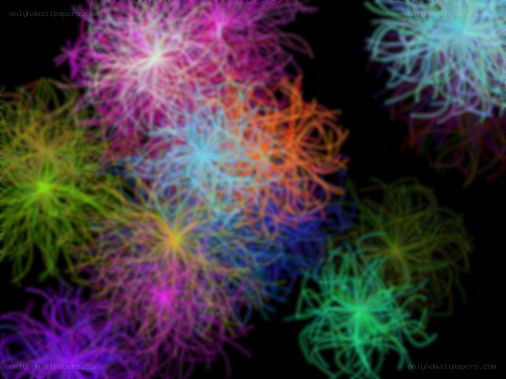 colorful abstract light bursts