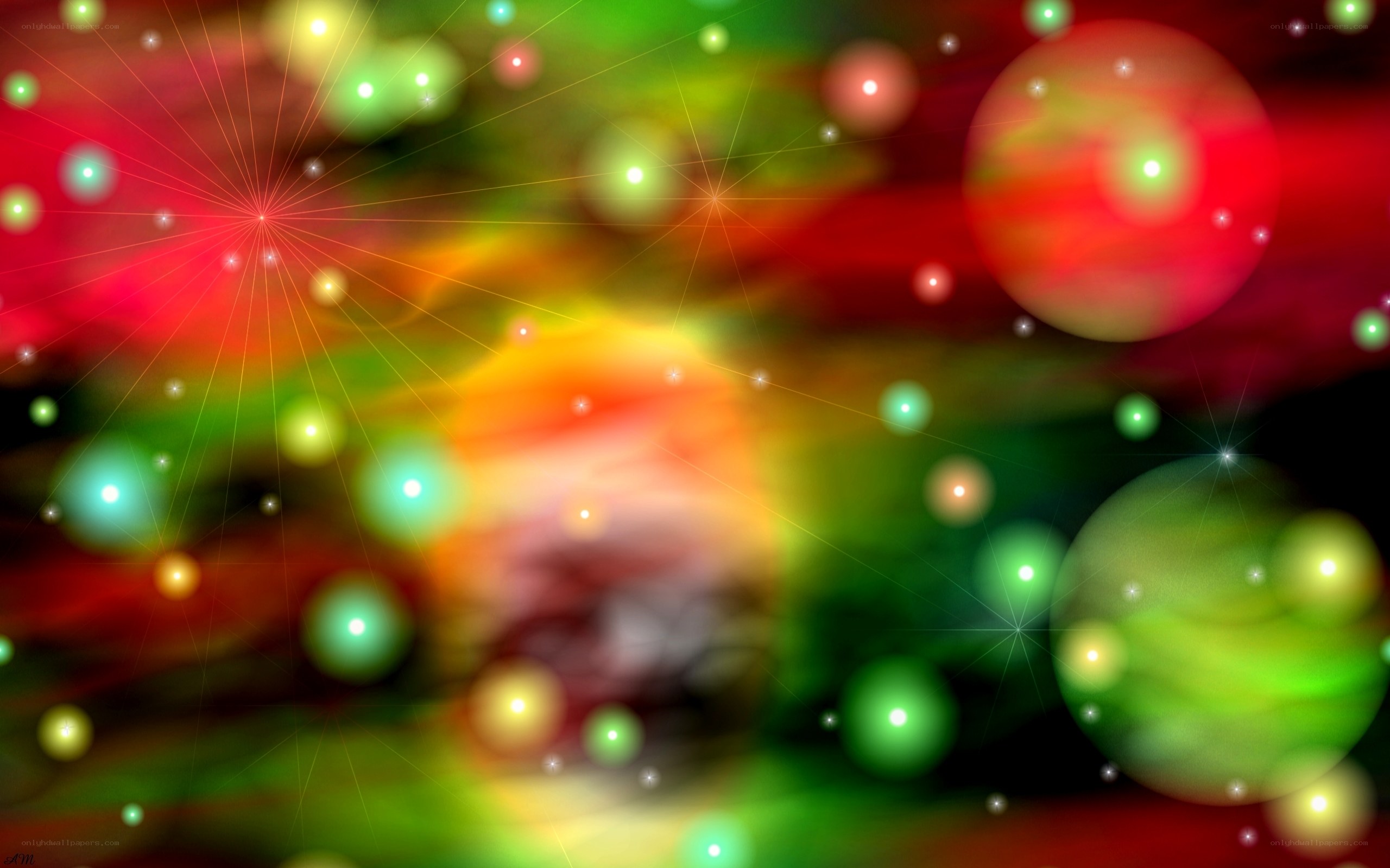 colorful abstract light spheres