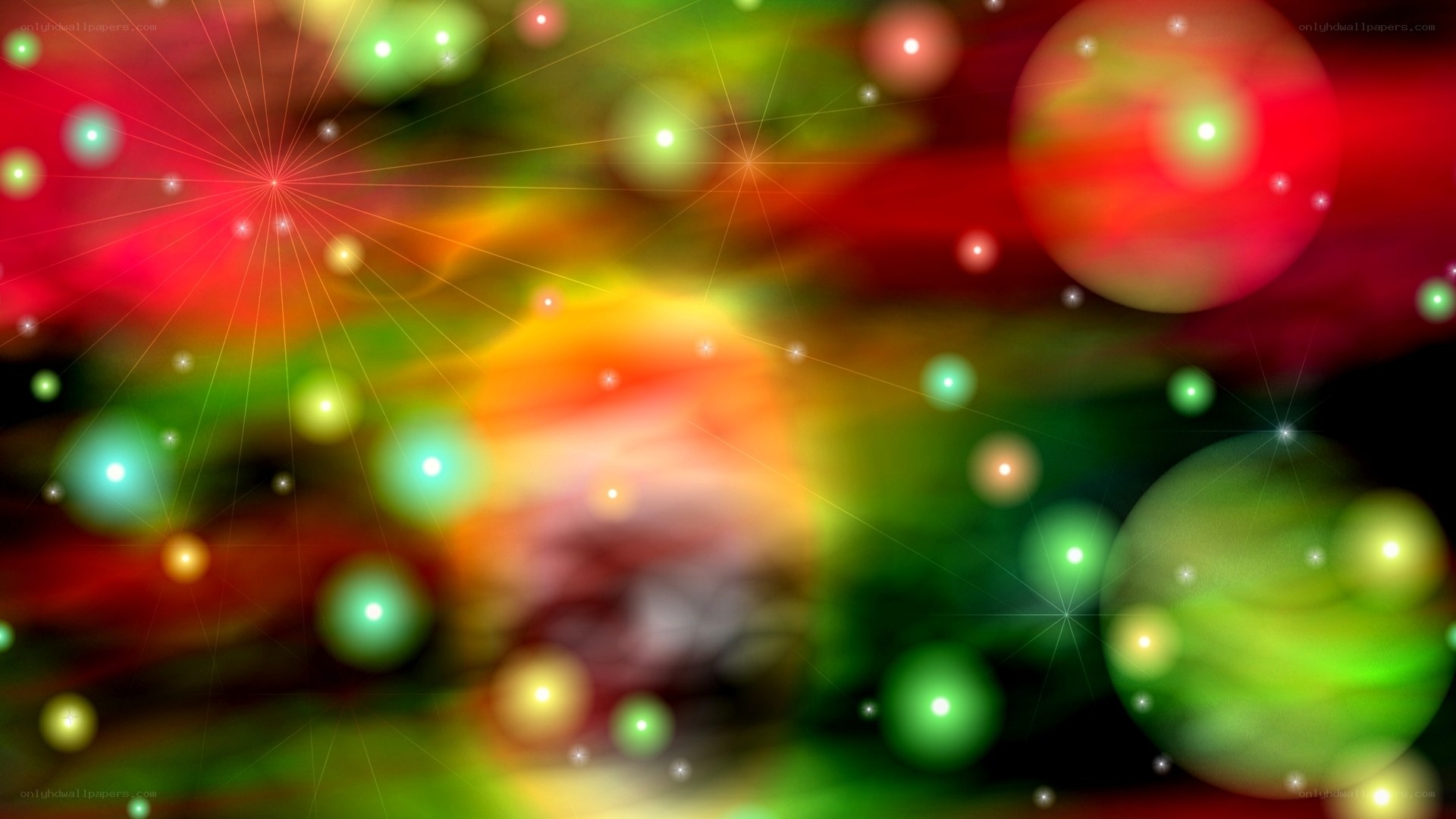 colorful abstract light spheres