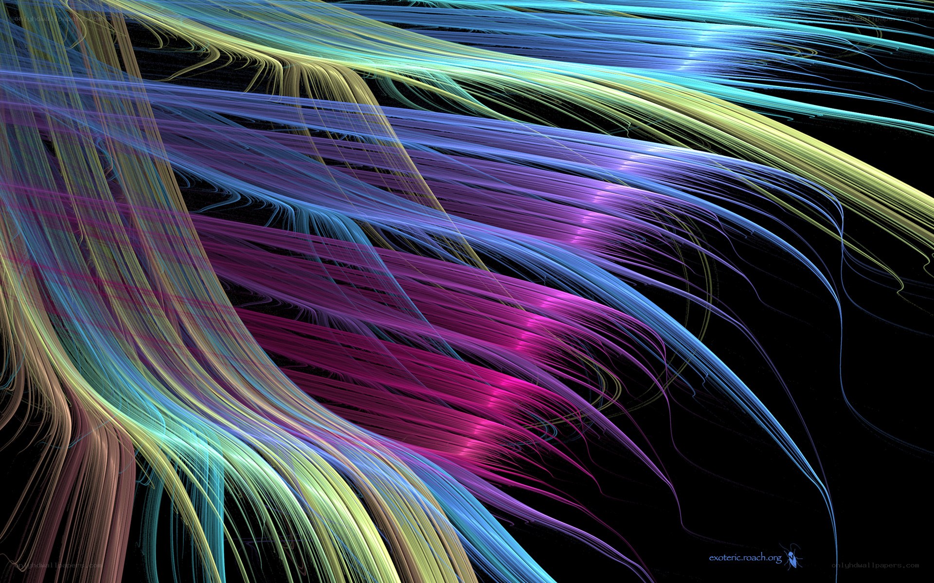 Colorful abstract light streaks