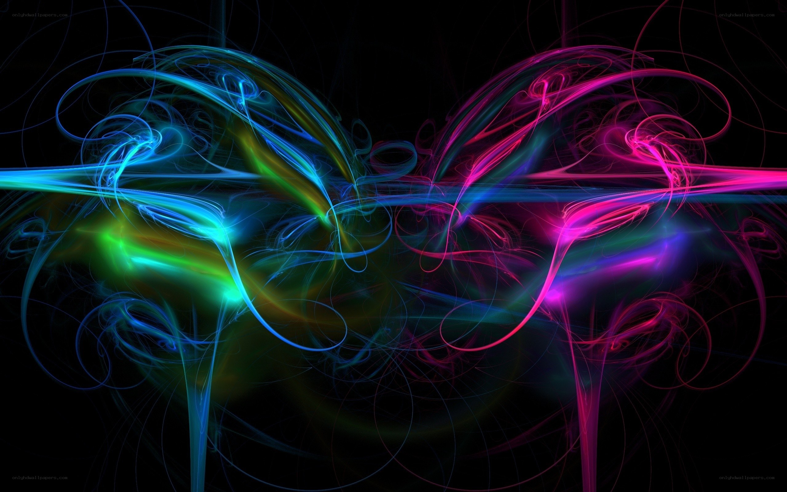 Colorful abstract light swirls
