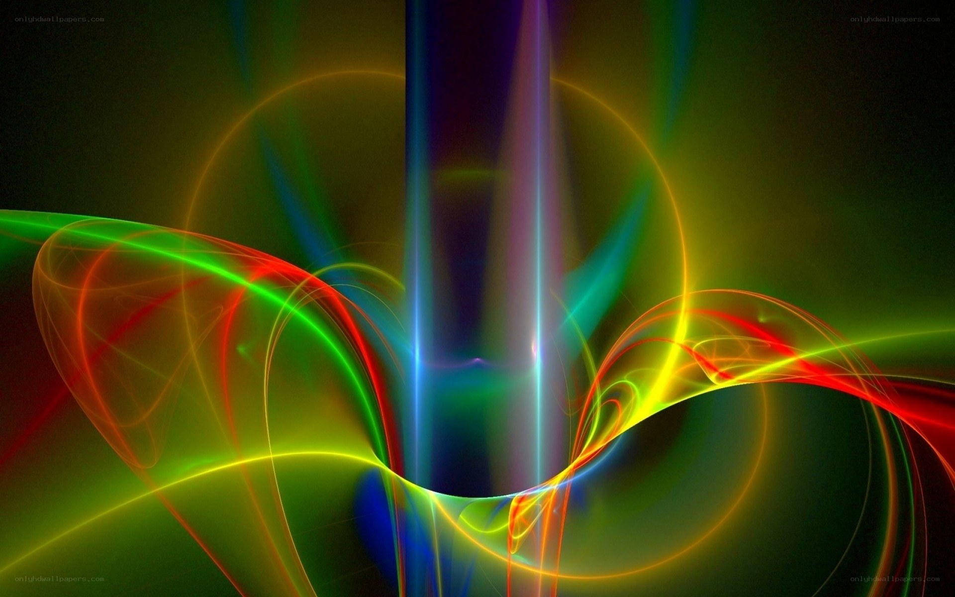 Colorful abstract light waves