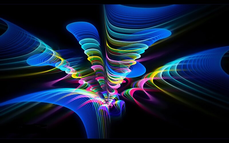 Colorful abstract light waves