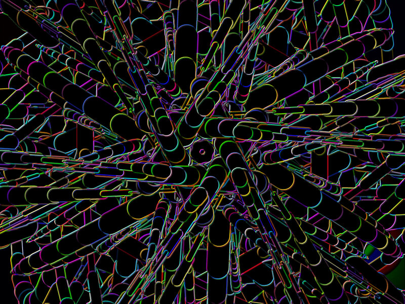 Colorful Abstract Lines — Black, Chaotic