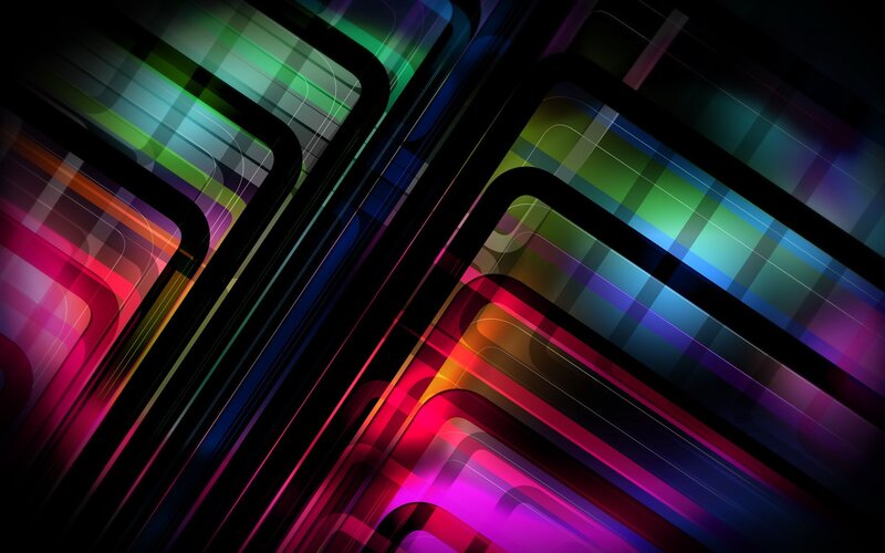 Colorful Abstract Lines — Black, Dynamic, Grids