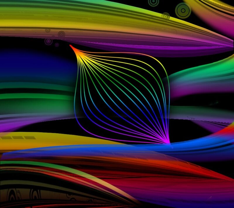 Colorful Abstract Lines — Black