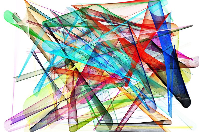 Colorful Abstract Lines — Blue, Dynamic, Shapes