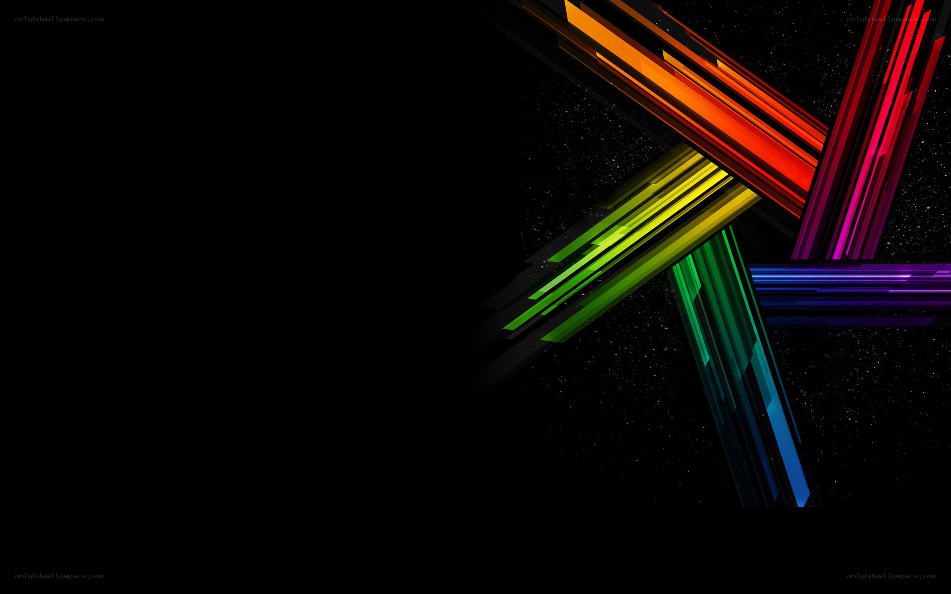 colorful abstract lines on black