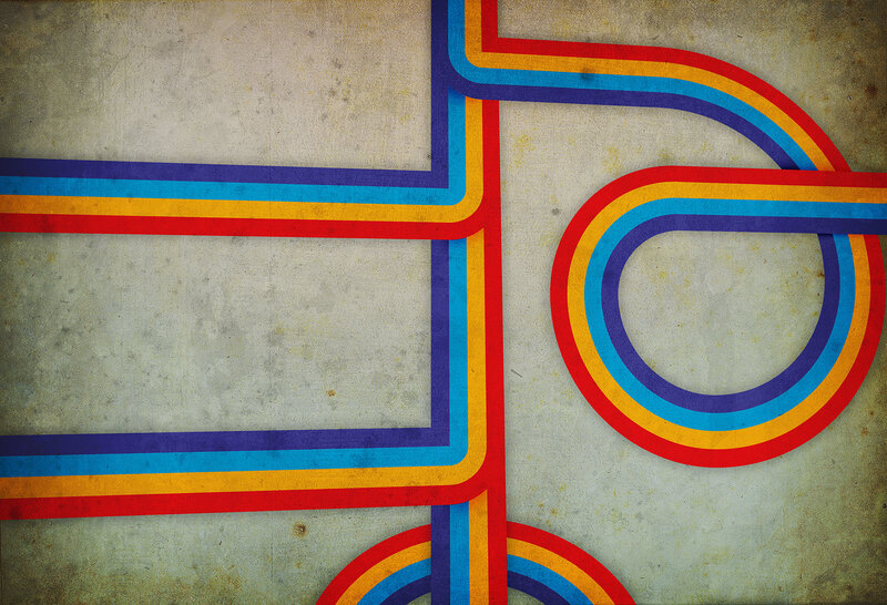 colorful abstract lines on concrete