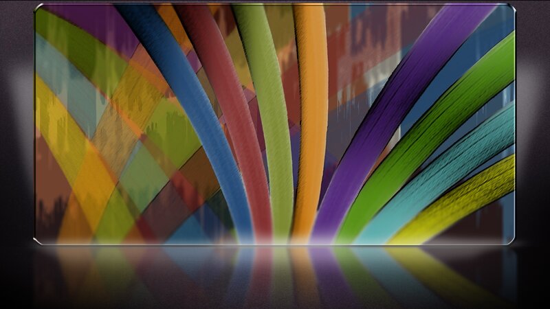 Colorful Abstract Lines — Purple, Vibrant, Reflection