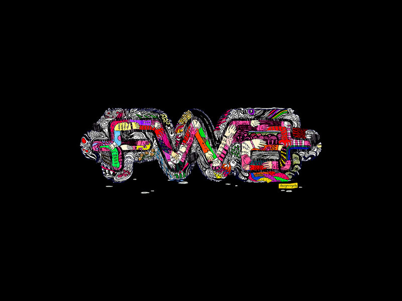 Colorful Abstract Logo — Black, Chaotic