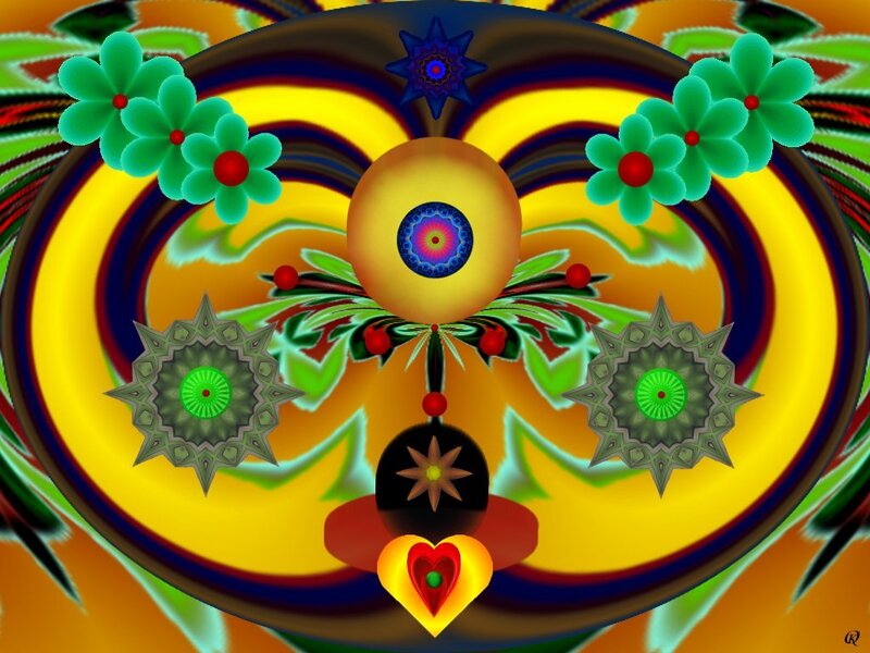 Colorful Abstract Mandala — Yellow