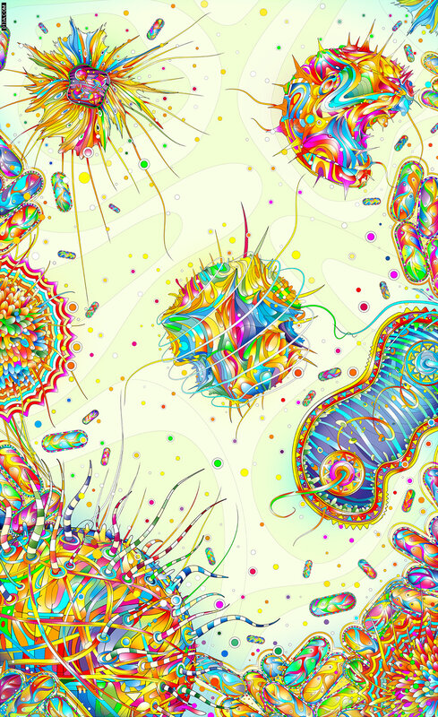 Colorful abstract microorganisms