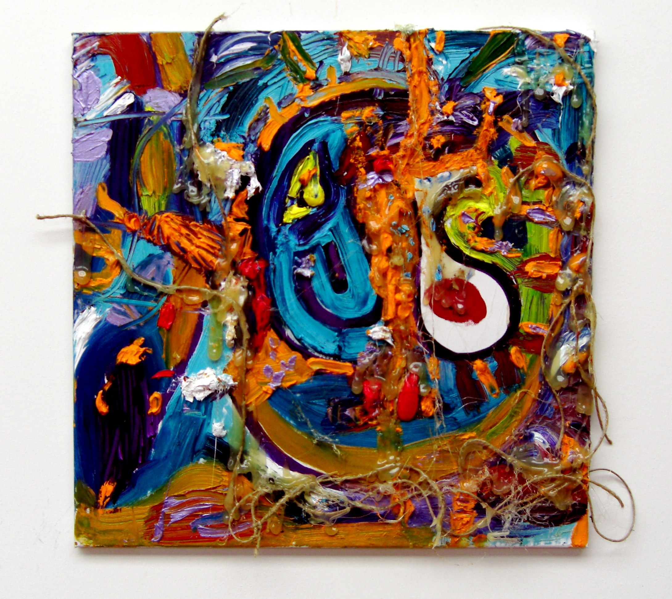 Colorful abstract mixed media art