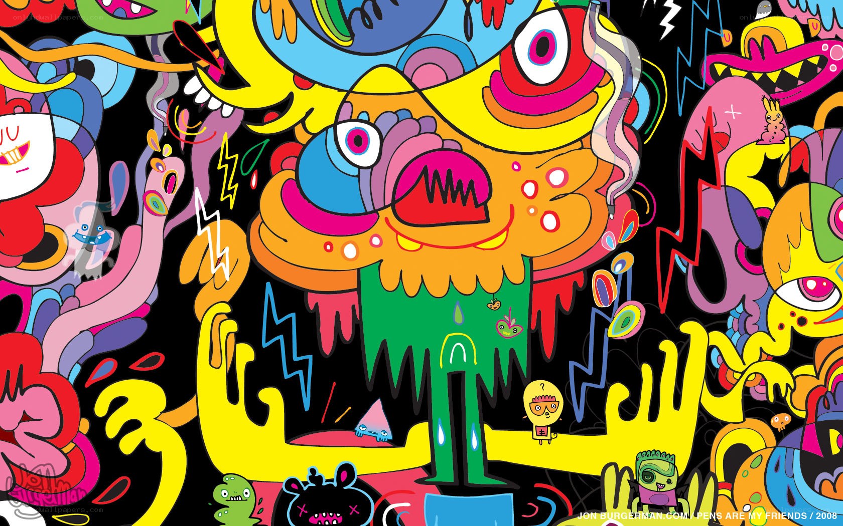 colorful abstract monster art