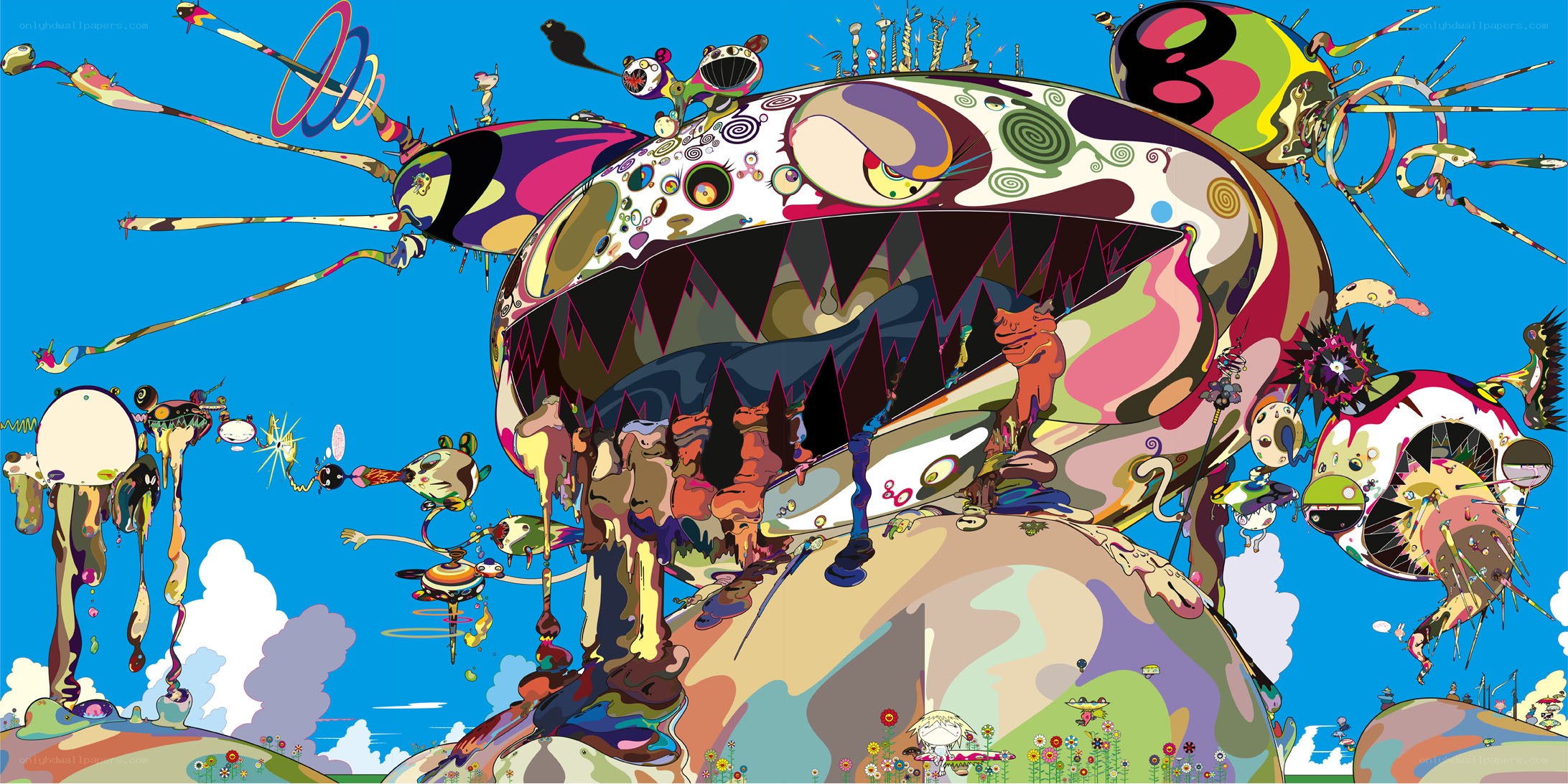 Colorful abstract monster landscape