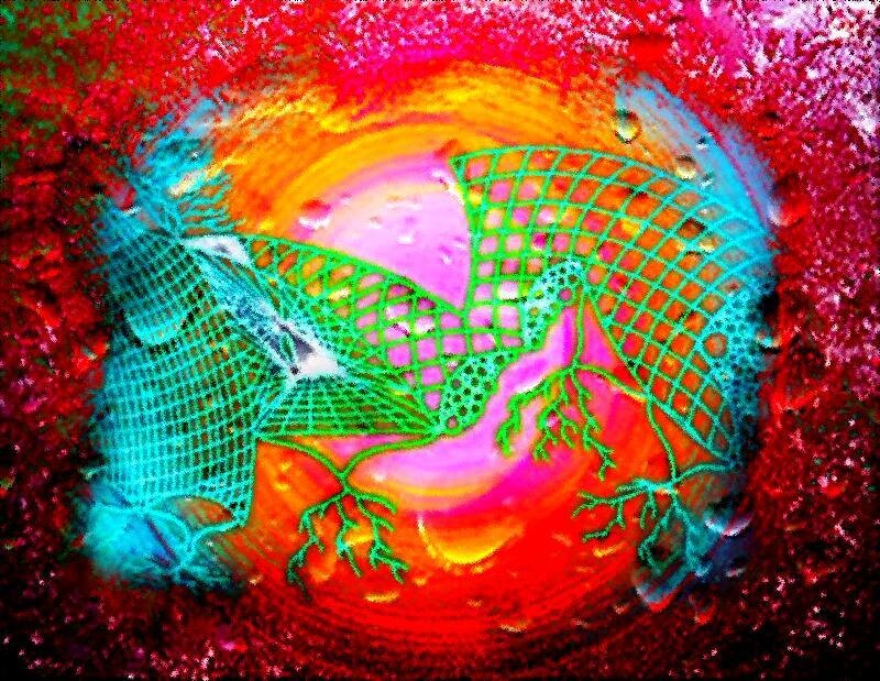 Colorful abstract net pattern