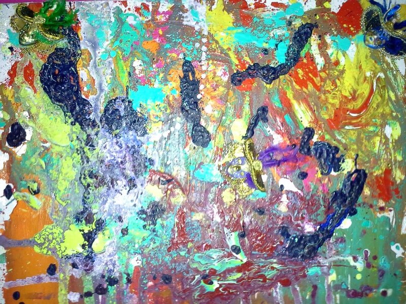 Colorful Abstract Painting — Green, Vibrant