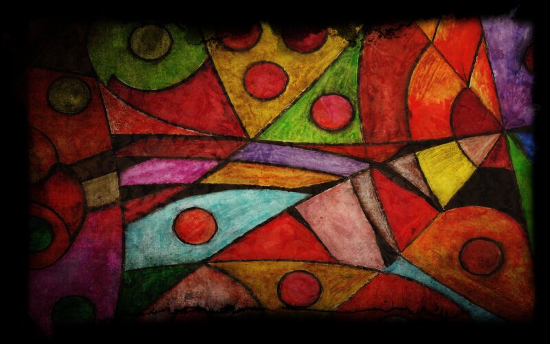 Colorful Abstract Painting — Red