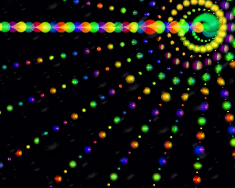 Colorful abstract particle spiral