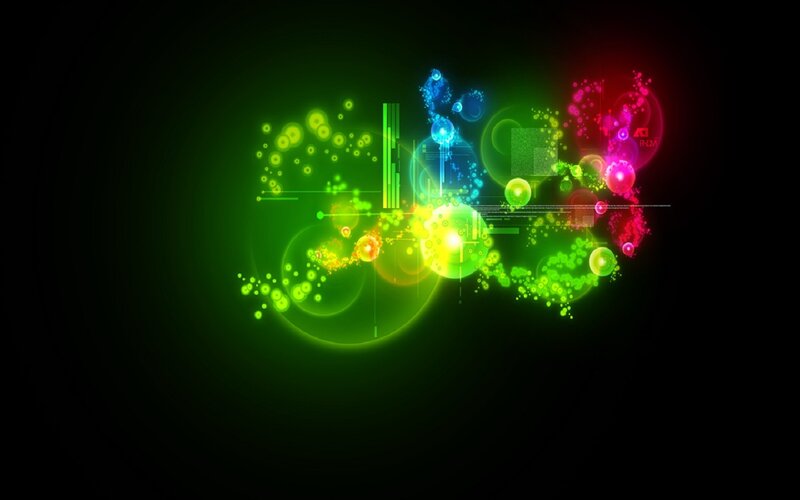 Colorful Abstract Particles — Green