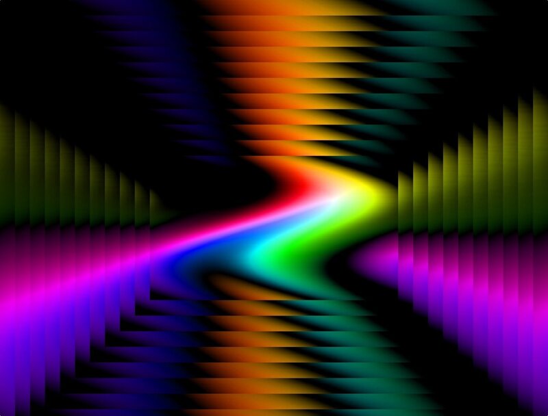 Colorful Abstract Pattern — Black, Dynamic, Lines, Waves
