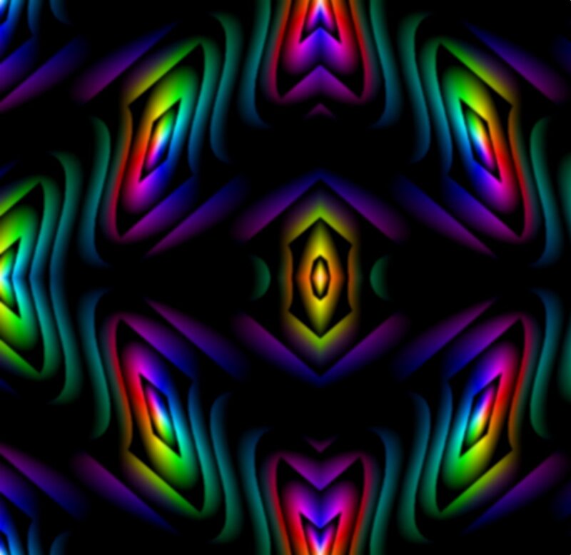 Colorful Abstract Pattern — Black, Hypnotic, Geometric Shapes