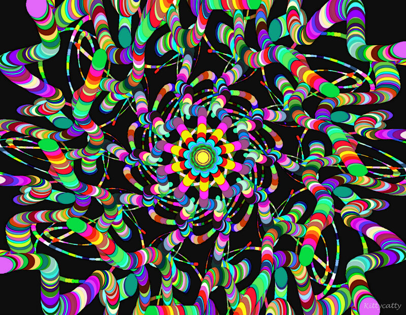 Colorful Abstract Pattern — Black, Hypnotic